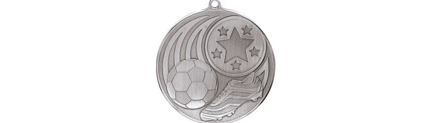 50MM ICONIC FOOTBALL BALL MEDAL - GOLD, SILVER & BRONZE